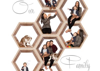 Mum and dad together with baby and Bulldog in varoius poses happy and smiling Wirral family photographer